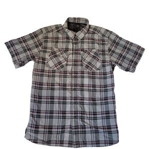5.11 Tactical Shirt Mens Large Gray Plaid Vented Button Up Nylon Blend Workwear